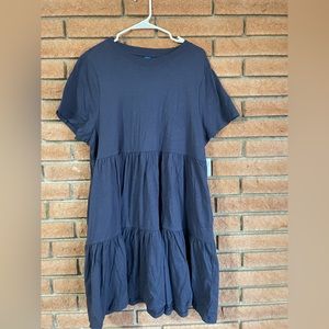 Navy swing T-shirt dress